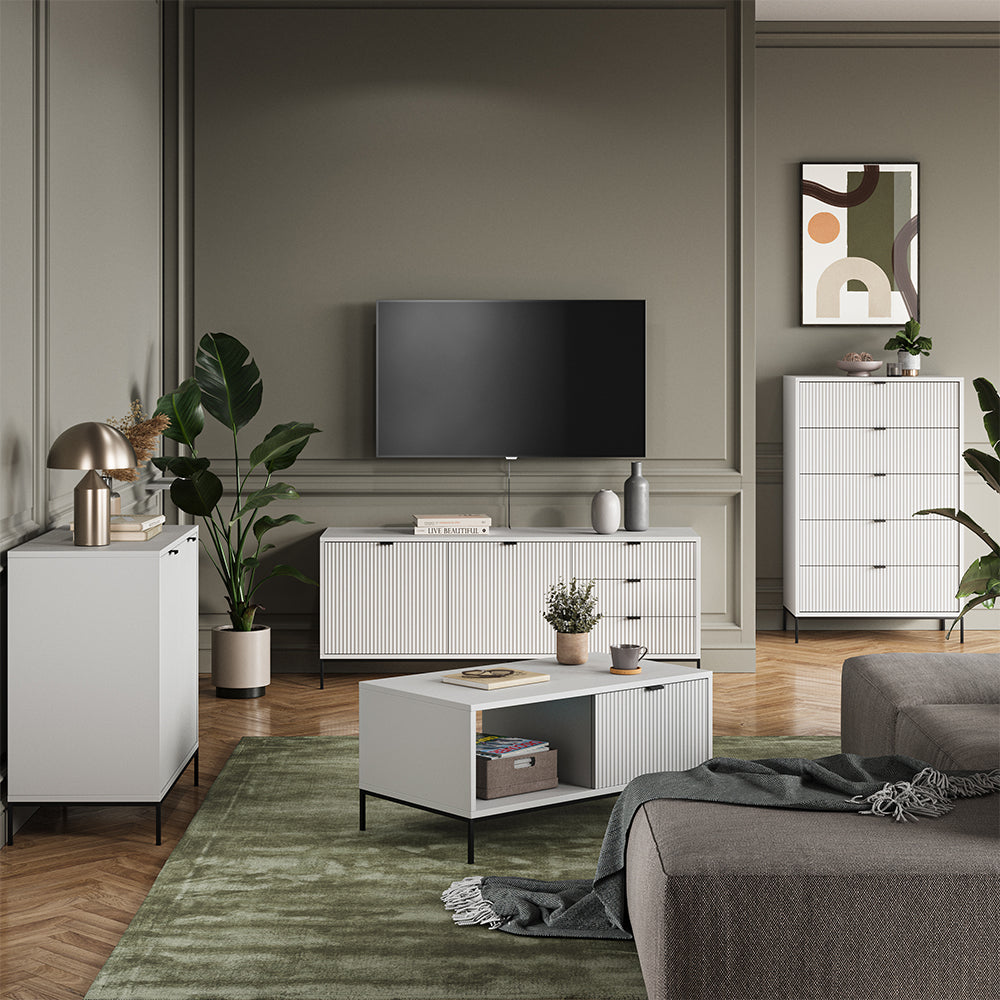 Vicco Panca scarpiera da ingresso Bianco 100 x 45 cm con porta a soffietto