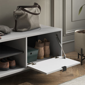 Vicco Panca scarpiera da ingresso Grigio 100 x 45 cm con porta a soffietto