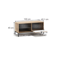 Vicco Panca scarpiera da ingresso Quercia vichinga 100 x 45 cm con porta a soffietto