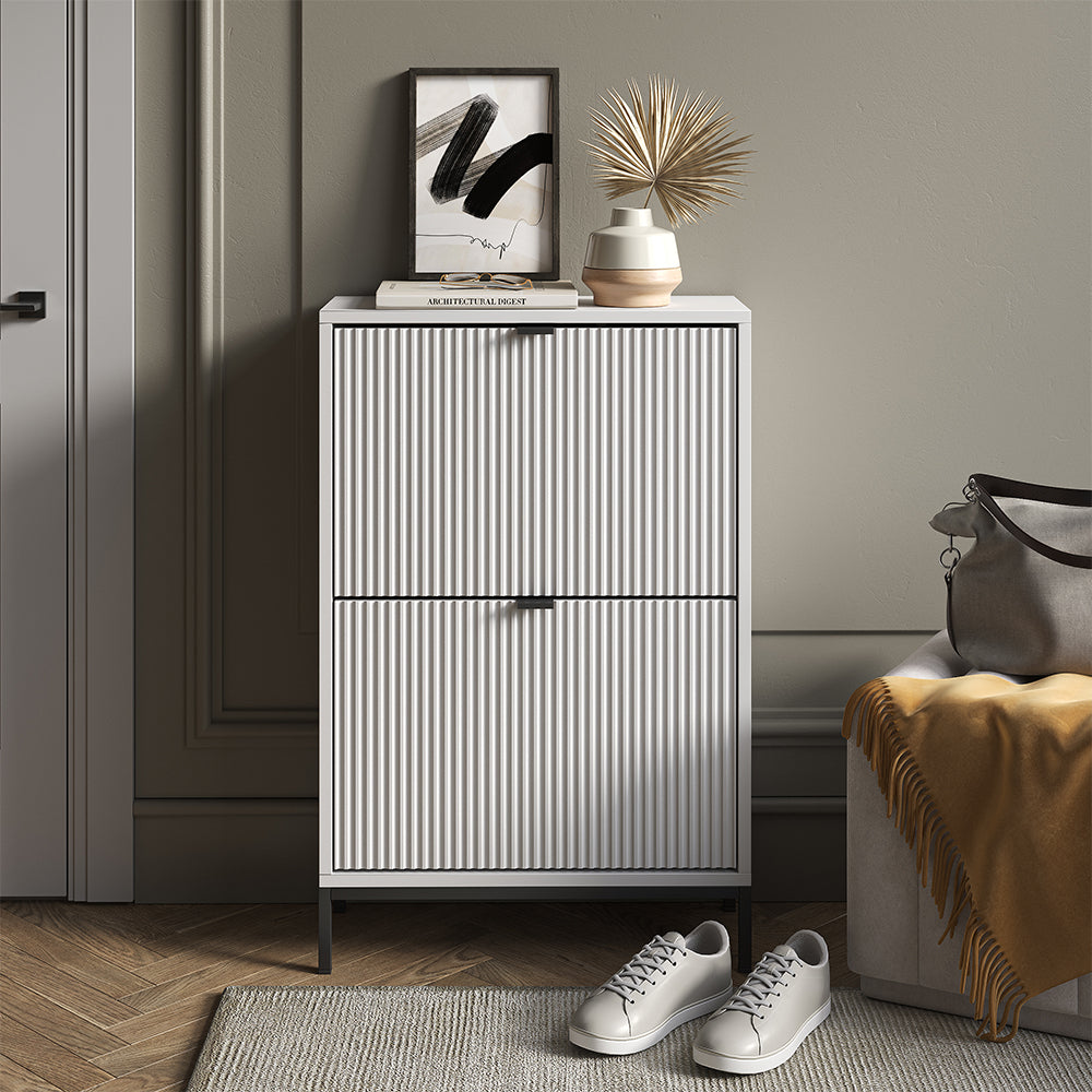 Vicco Scarpiera da ingresso Bianco 60 x 92 cm con cassetti