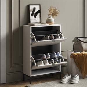 Vicco Scarpiera da ingresso Bianco 60 x 92 cm con cassetti