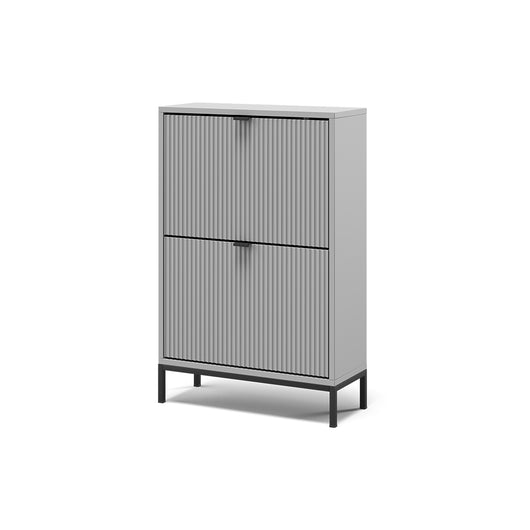 Vicco Scarpiera da ingresso Grigio 60 x 92 cm con 2 cassetti pieghevoli