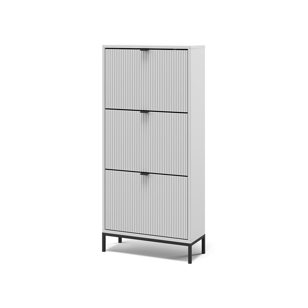 Vicco Scarpiera da ingresso Bianco 60 x 130 cm con 3 cassetti pieghevoli