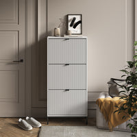 Vicco Scarpiera da ingresso Bianco 60 x 130 cm con 3 cassetti pieghevoli