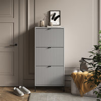 Vicco Scarpiera da ingresso Grigio 60 x 130 cm con 3 cassetti pieghevoli