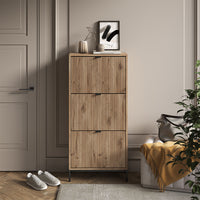 Vicco Scarpiera da ingresso Quercia vichinga 60 x 130 cm con 3 cassetti pieghevoli