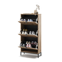 Vicco Scarpiera da ingresso Quercia vichinga 60 x 130 cm con 3 cassetti pieghevoli