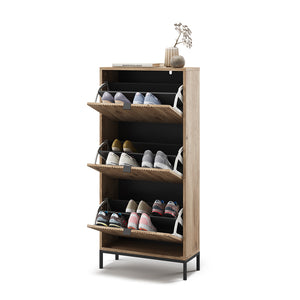 Vicco Scarpiera da ingresso Quercia vichinga 60 x 130 cm con 3 cassetti pieghevoli