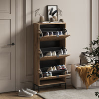 Vicco Scarpiera da ingresso Quercia vichinga 60 x 130 cm con 3 cassetti pieghevoli