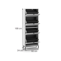 Vicco Scarpiera da ingresso Bianco 60 x 168 cm con 4 cassetti pieghevoli