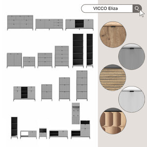 Vicco Scarpiera da ingresso Bianco 60 x 168 cm con 4 cassetti pieghevoli