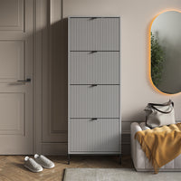 Vicco Scarpiera da ingresso Grigio 60 x 168 cm con 4 cassetti pieghevoli
