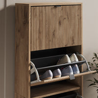 Vicco Scarpiera da ingresso Quercia vichinga 60 x 168 cm con 4 cassetti pieghevoli