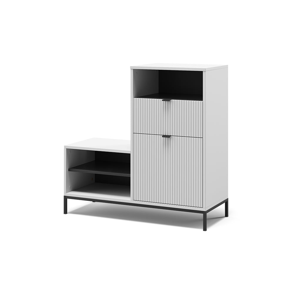 Vicco Panca scarpiera da ingresso Bianco 100 x 98.5 cm con anta e cassetto