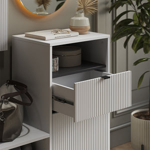 Vicco Panca scarpiera da ingresso Bianco 100 x 98.5 cm con anta e cassetto