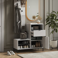 Vicco Panca scarpiera da ingresso Bianco 100 x 98.5 cm con anta e cassetto