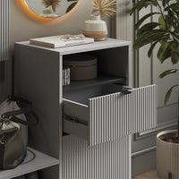 Vicco Panca scarpiera da ingresso Grigio 100 x 98.5 cm con anta e cassetto