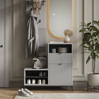 Vicco Panca scarpiera da ingresso Grigio 100 x 98.5 cm con anta e cassetto