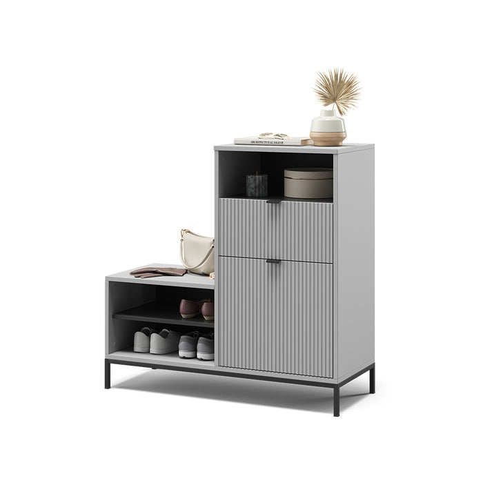 Vicco Panca scarpiera da ingresso Grigio 100 x 98.5 cm con anta e cassetto