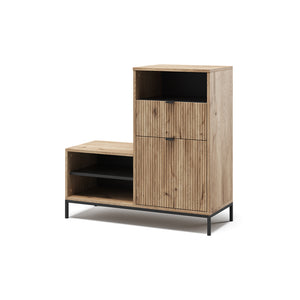 Vicco Panca scarpiera da ingresso Quercia vichinga 100 x 98.5 cm con 6 scomparti