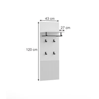 Vicco Appendiabiti da parete Bianco 43 x 120 cm