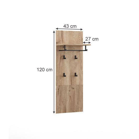 Vicco Appendiabiti da parete Quercia vichinga 43 x 120 cm