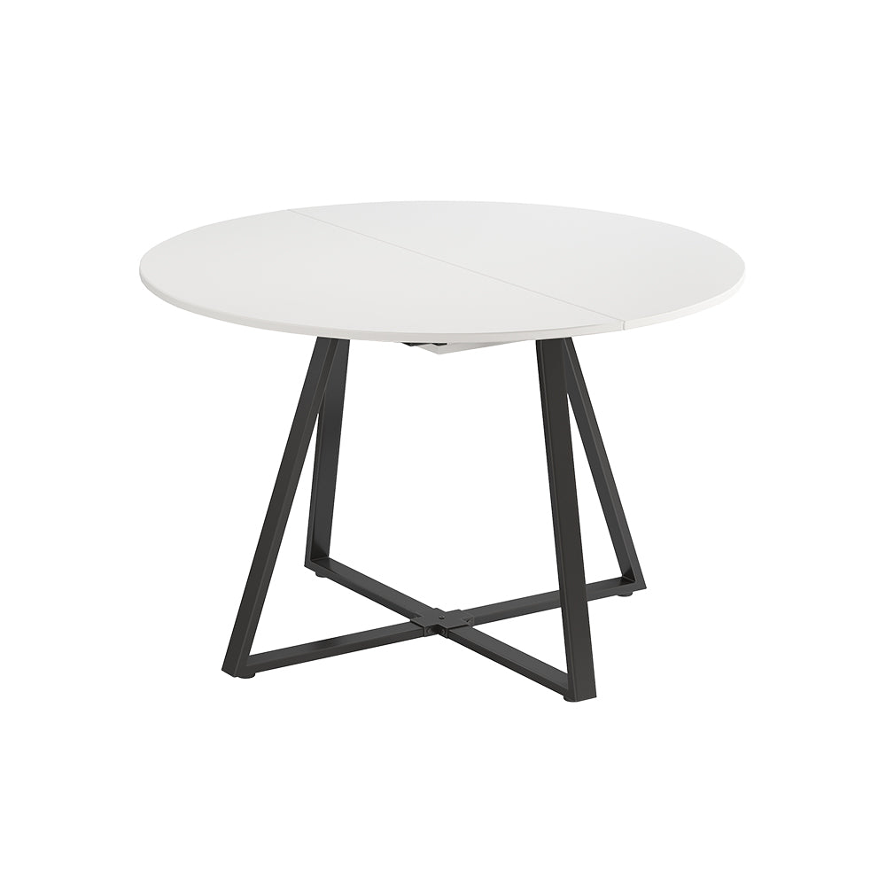 Vicco tavolo da pranzo allungabile Bianco/nero 120 x 120 cm estensibile