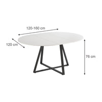 Vicco tavolo da pranzo allungabile Bianco/nero 120 x 120 cm estensibile