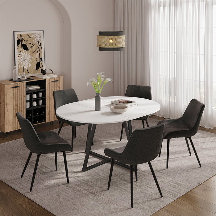 Vicco tavolo da pranzo allungabile Bianco/nero 120 x 120 cm estensibile