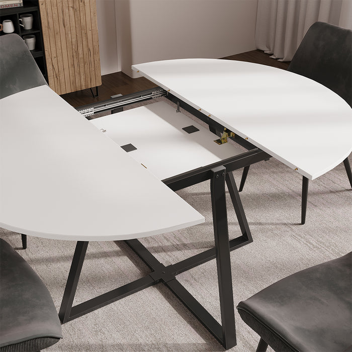 Vicco tavolo da pranzo allungabile Bianco/nero 120 x 120 cm estensibile