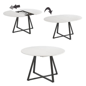 Vicco tavolo da pranzo allungabile Bianco/nero 120 x 120 cm estensibile