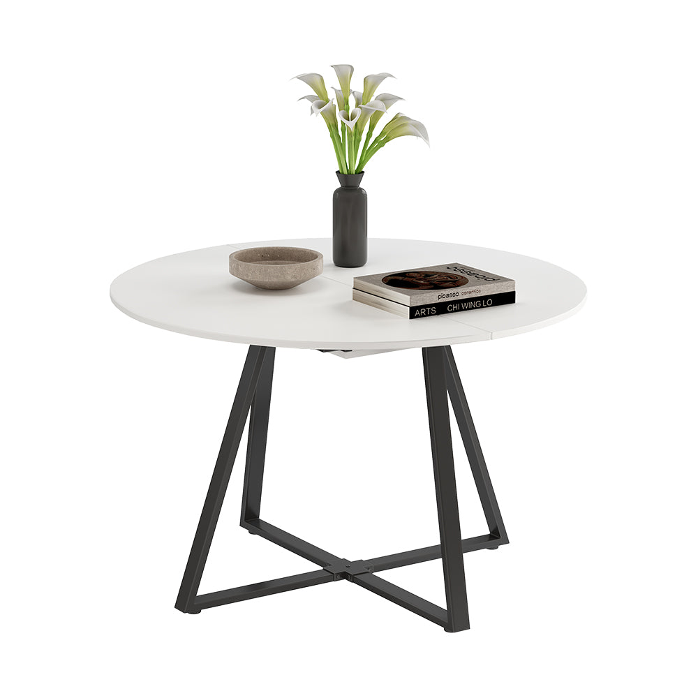 Vicco tavolo da pranzo allungabile Bianco/nero 120 x 120 cm estensibile