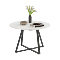 Vicco tavolo da pranzo allungabile Bianco/nero 120 x 120 cm estensibile