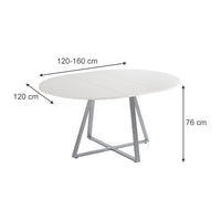 Vicco tavolo da pranzo allungabile Bianco/Grigio 120 x 120 cm estensibile