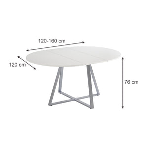 Vicco tavolo da pranzo allungabile Bianco/Grigio 120 x 120 cm estensibile