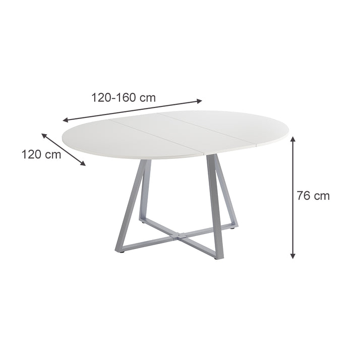 Vicco tavolo da pranzo allungabile Bianco/Grigio 120 x 120 cm estensibile