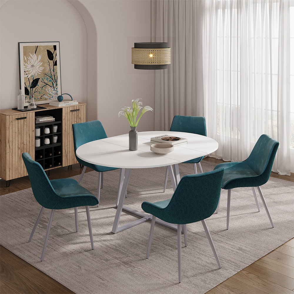 Vicco tavolo da pranzo allungabile Bianco/Grigio 120 x 120 cm estensibile