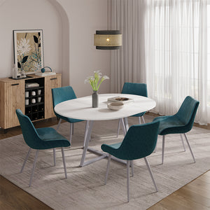 Vicco tavolo da pranzo allungabile Bianco/Grigio 120 x 120 cm estensibile