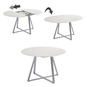 Vicco tavolo da pranzo allungabile Bianco/Grigio 120 x 120 cm estensibile