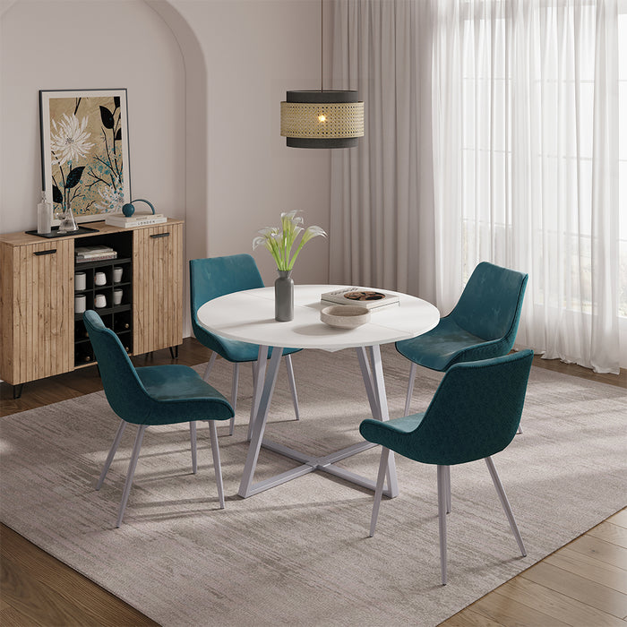 Vicco tavolo da pranzo allungabile Bianco/Grigio 120 x 120 cm estensibile