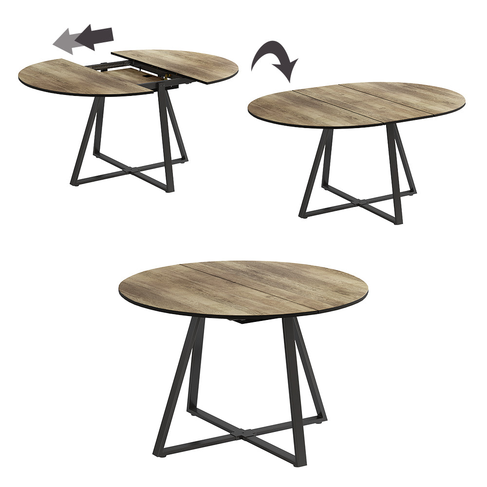 Vicco tavolo da pranzo allungabile Rovere rustico/nero 120 x 120 cm estensibile