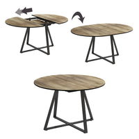 Vicco tavolo da pranzo allungabile Rovere rustico/nero 120 x 120 cm estensibile