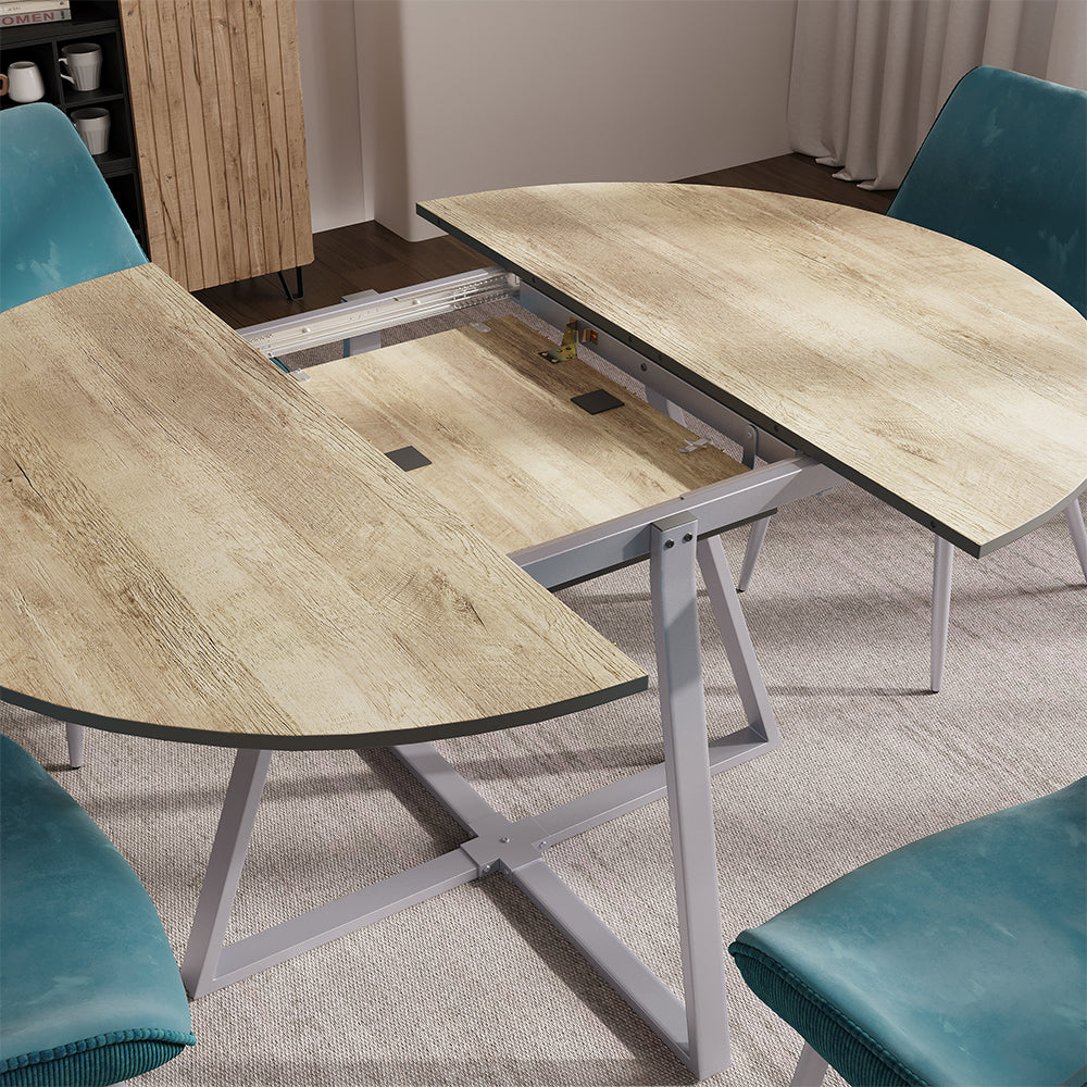 Vicco tavolo da pranzo allungabile Rovere rustico/grigio 120 x 120 cm Estensibile