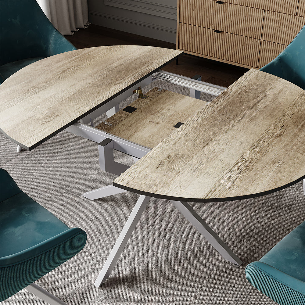 Vicco tavolo da pranzo allungabile Rovere rustico/grigio 120 x 76.5 cm Estensibile