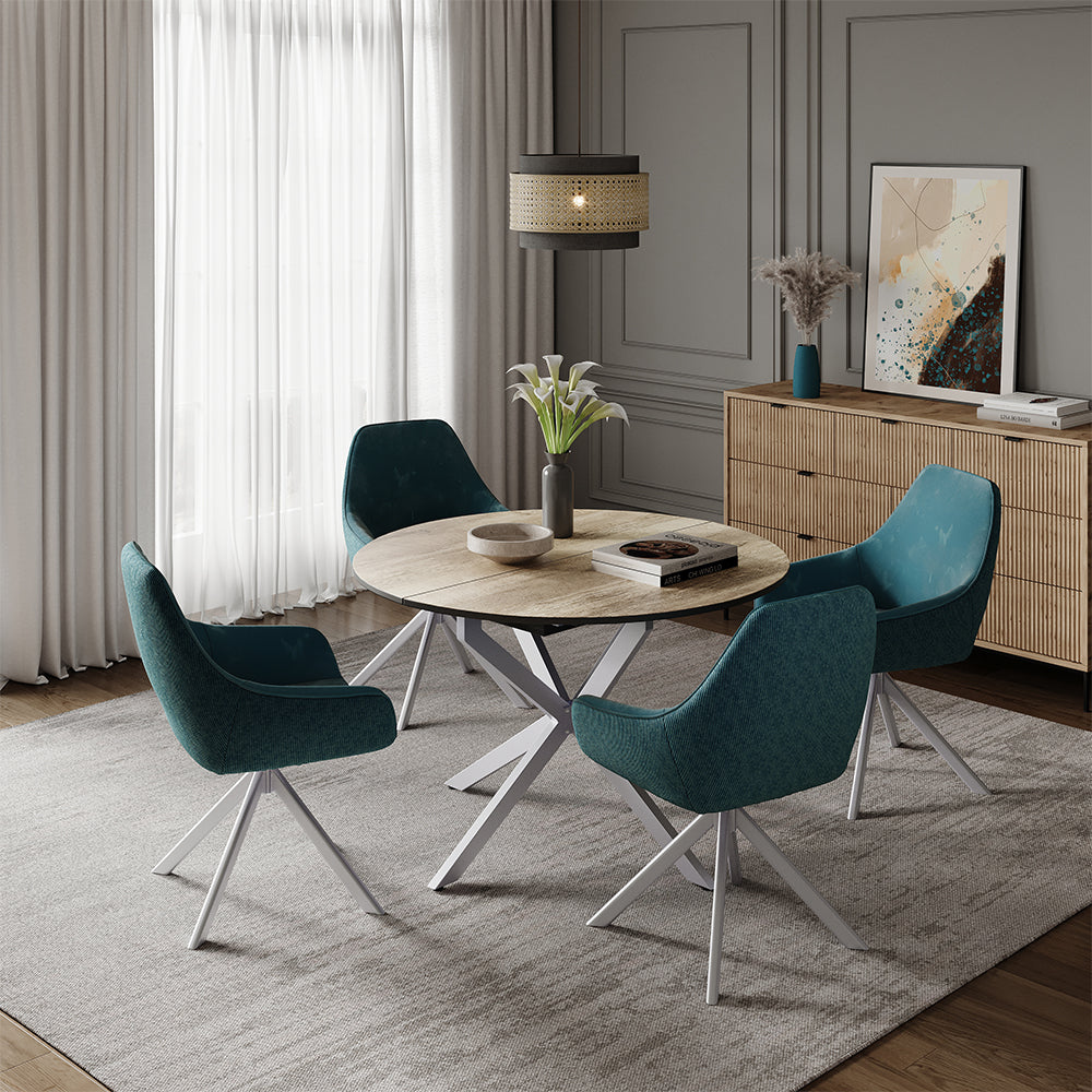 Vicco tavolo da pranzo allungabile Rovere rustico/grigio 120 x 76.5 cm Estensibile