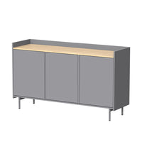 Vicco Credenza Grigio/quercia 140 x 82 cm con 6 scomparti