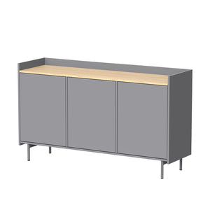 Vicco Credenza Grigio/quercia 140 x 82 cm con 6 scomparti
