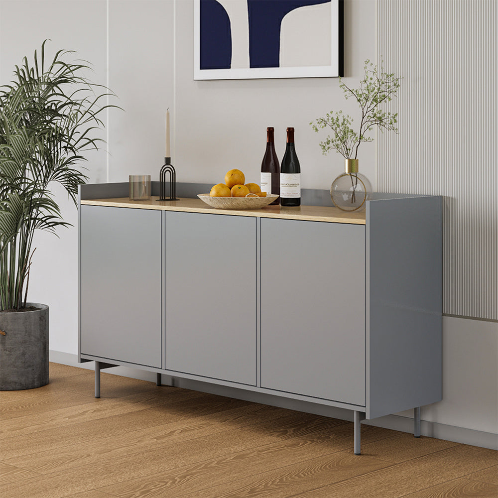 Vicco Credenza Grigio/quercia 140 x 82 cm con 6 scomparti