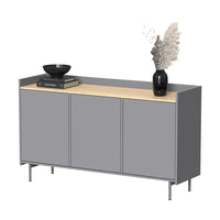 Vicco Credenza Grigio/quercia 140 x 82 cm con 6 scomparti