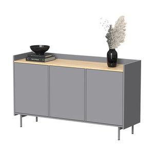 Vicco Credenza Grigio/quercia 140 x 82 cm con 6 scomparti
